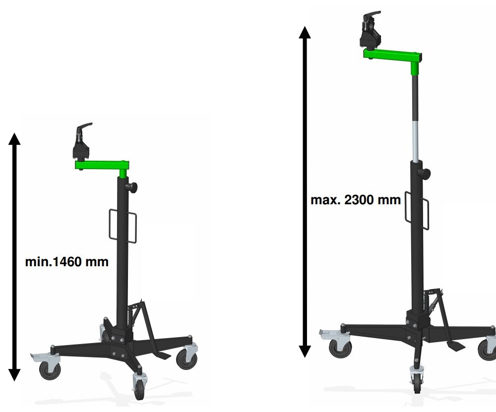 Mobilní pojízdný stojan pro jádrové vrtání do pracovní výšky 2,3 m EBW 2300 /09654000
